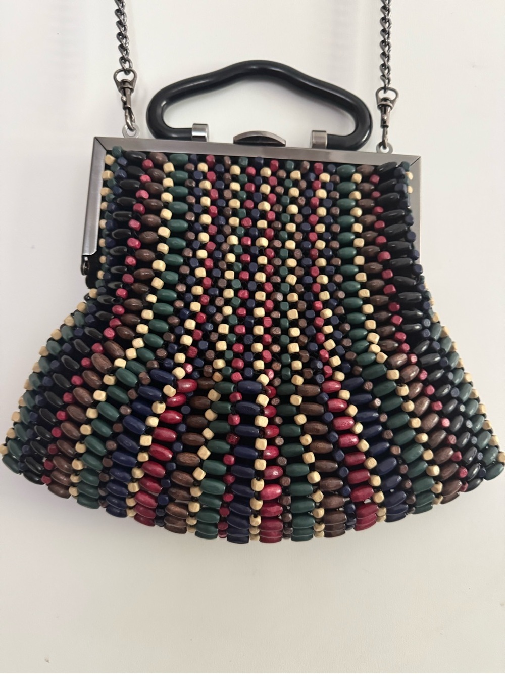 Patricia Nash Almarza Small Forest Bead Wood Clutch/Shoulder Bag - Picture 4 of 8